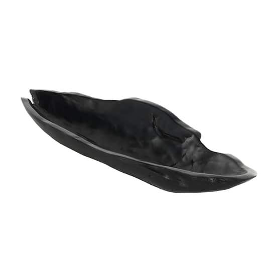 3.5" Black Teak Wood Handmade Live Edge Abstract Decorative Bowl